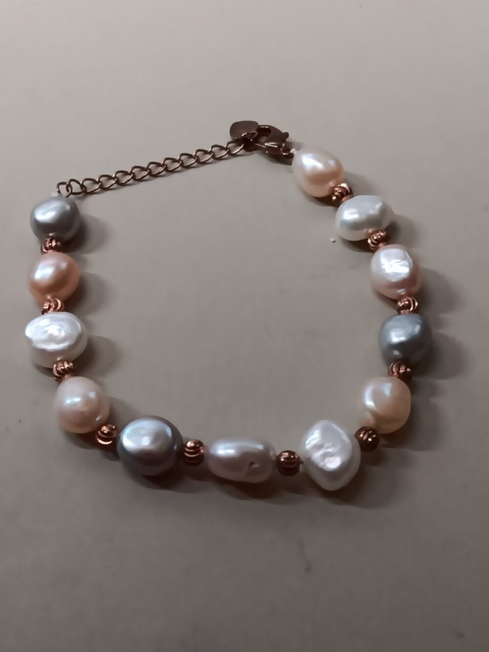 925 Baroque Multicolor Pearls Bracelet 7.5"